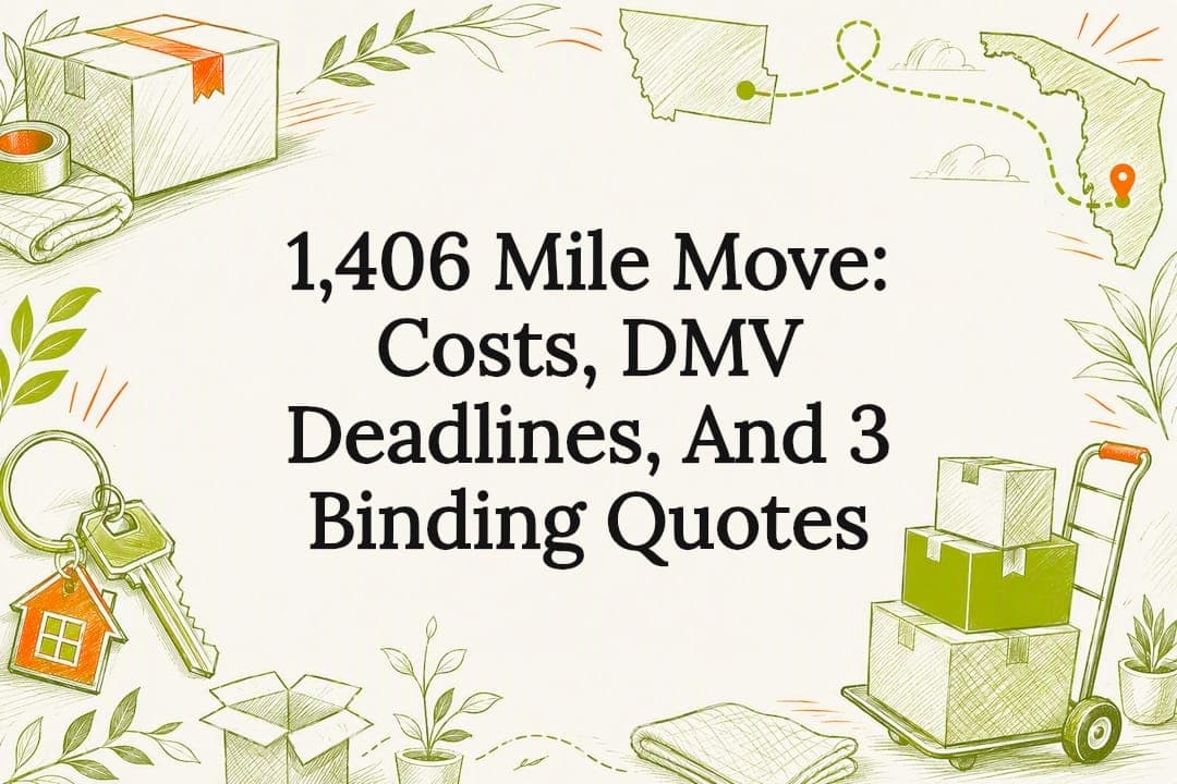 1,406 Mile Move: Costs, DMV Deadlines, And 3 Binding Quotes