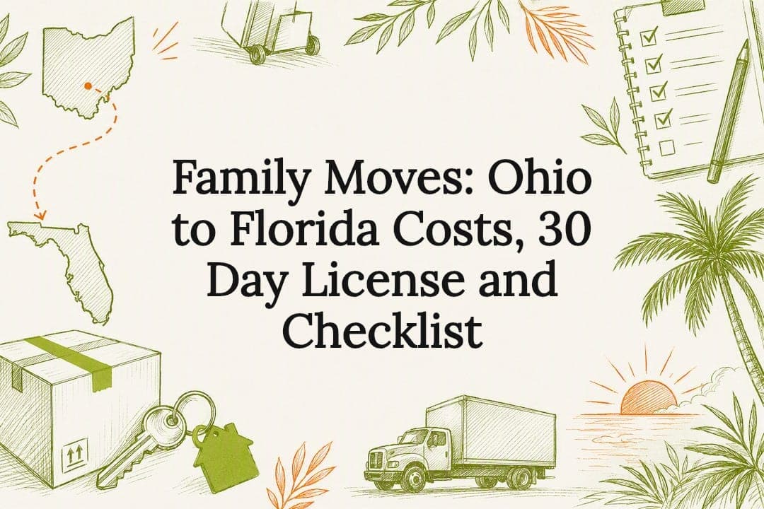 Family Moves: Ohio to Florida Costs, 30 Day License and Checklist