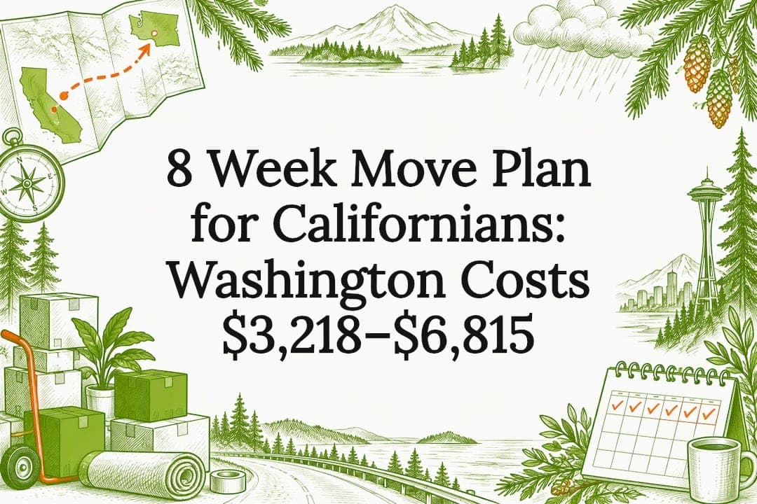 8 Week Move Plan for Californians: Washington Costs $3,218–$6,815