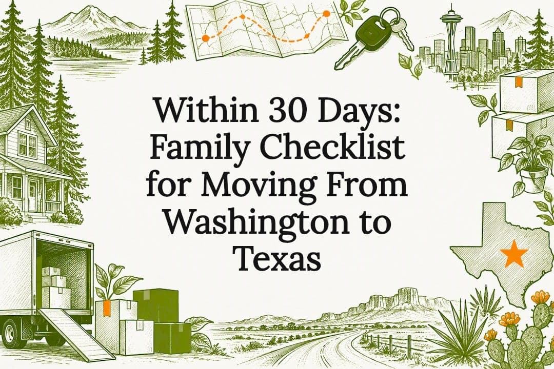 Within 30 Days: Family Checklist for Moving From Washington to Texas