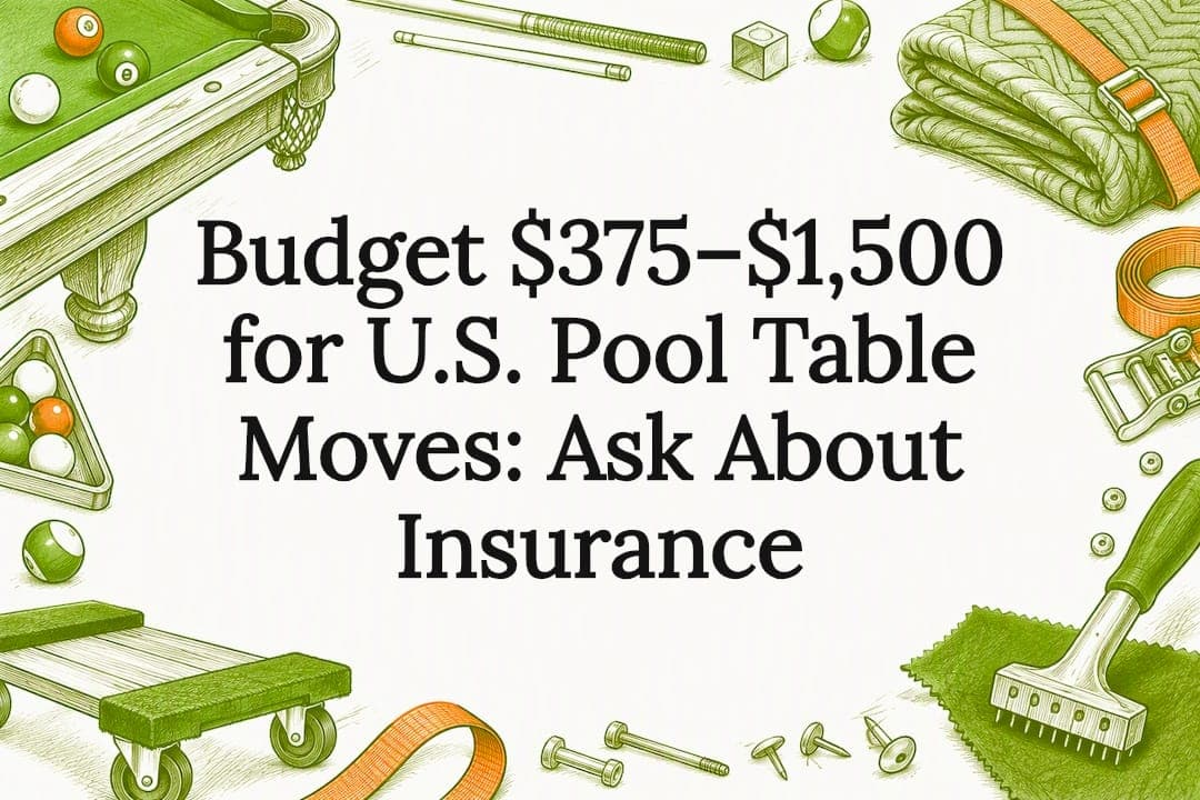 Budget $375–$1,500 for U.S. Pool Table Moves: Ask About Insurance
