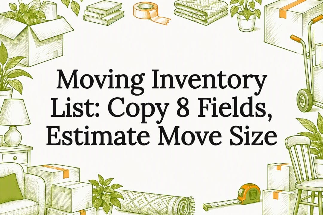 Moving Inventory List: Copy 8 Fields, Estimate Move Size